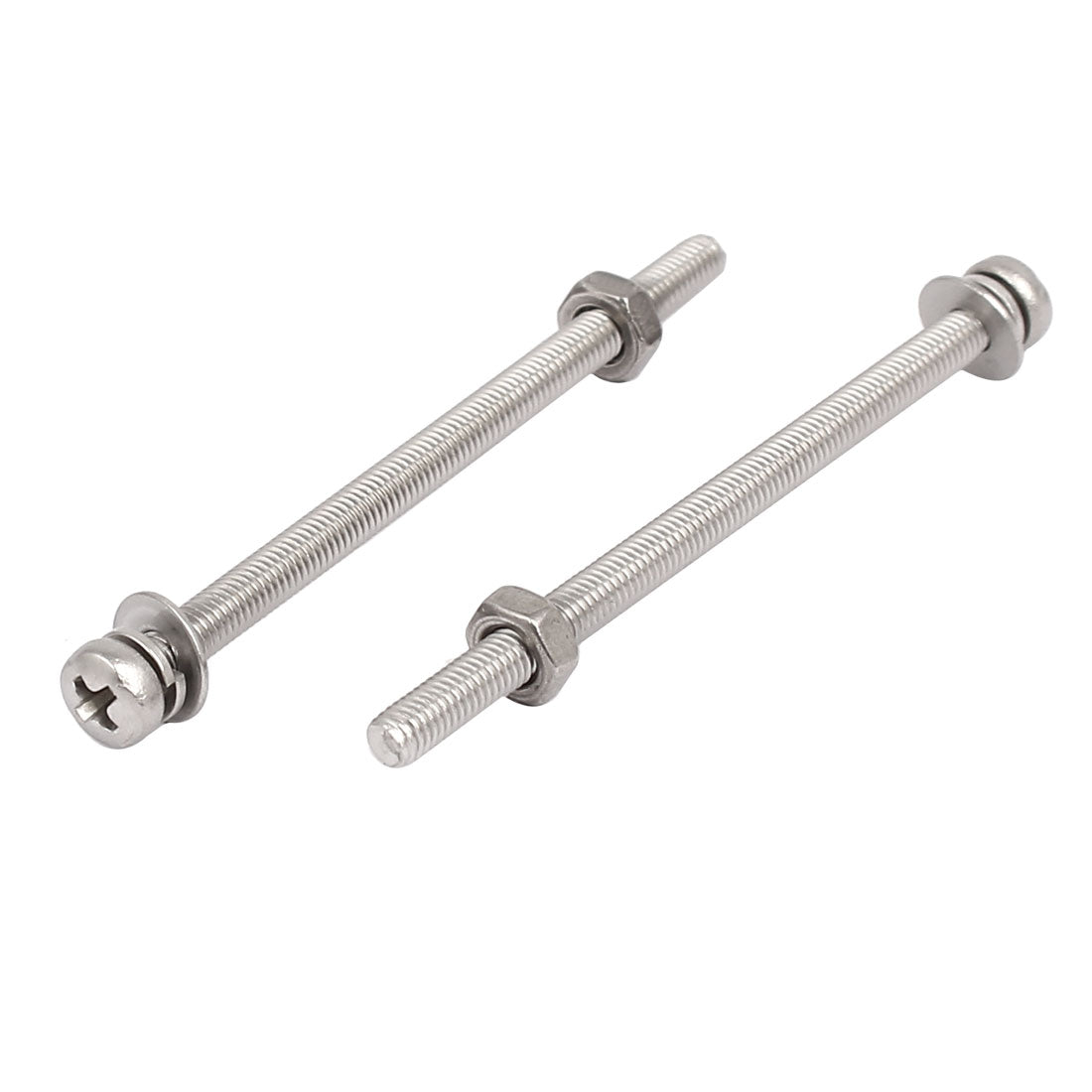 Harfington M3 x 50mm 304 Stainless Steel Phillips Pan Head Screws Nuts w Washers 25 Sets