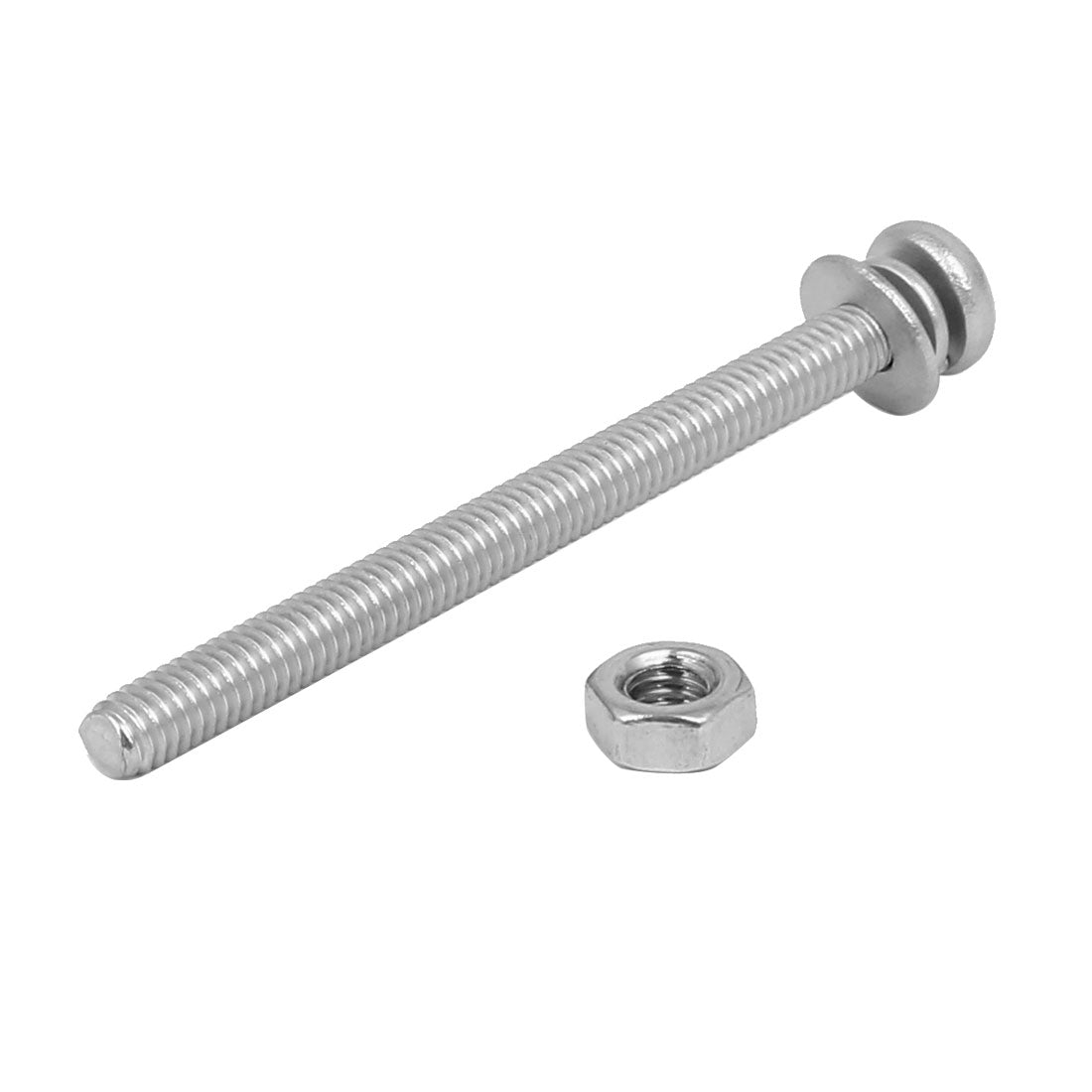 Harfington M4 x 50mm 304 Stainless Steel Phillips Pan Head Screws Nuts w Washers 15 Sets