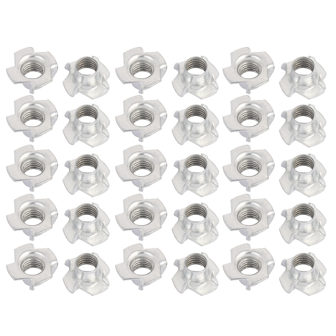Harfington M10 x 10.5mm Four Pronged Tee Nuts Captive Blind Inserts 30pcs for Wood Furniture