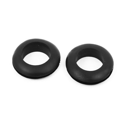 Harfington 16mm Inner Dia Double Sides Rubber Wire Grommets Gasket Ring Cable Protector Black 10 PCS