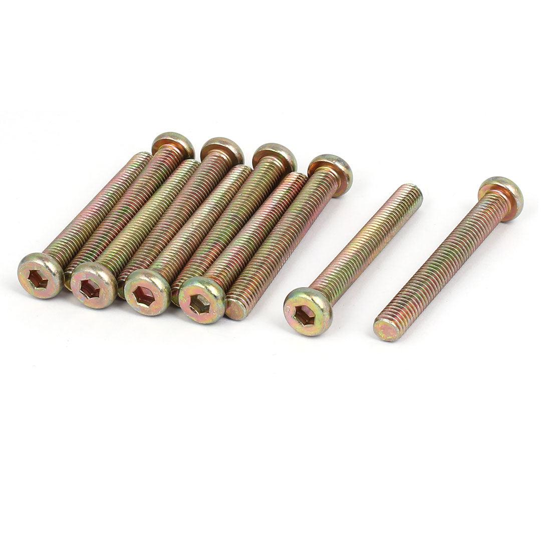 Harfington M8 x 60mm Fully Thread Hex Socket Drive Flat Head Screws Bolts Fasteners 10PCS