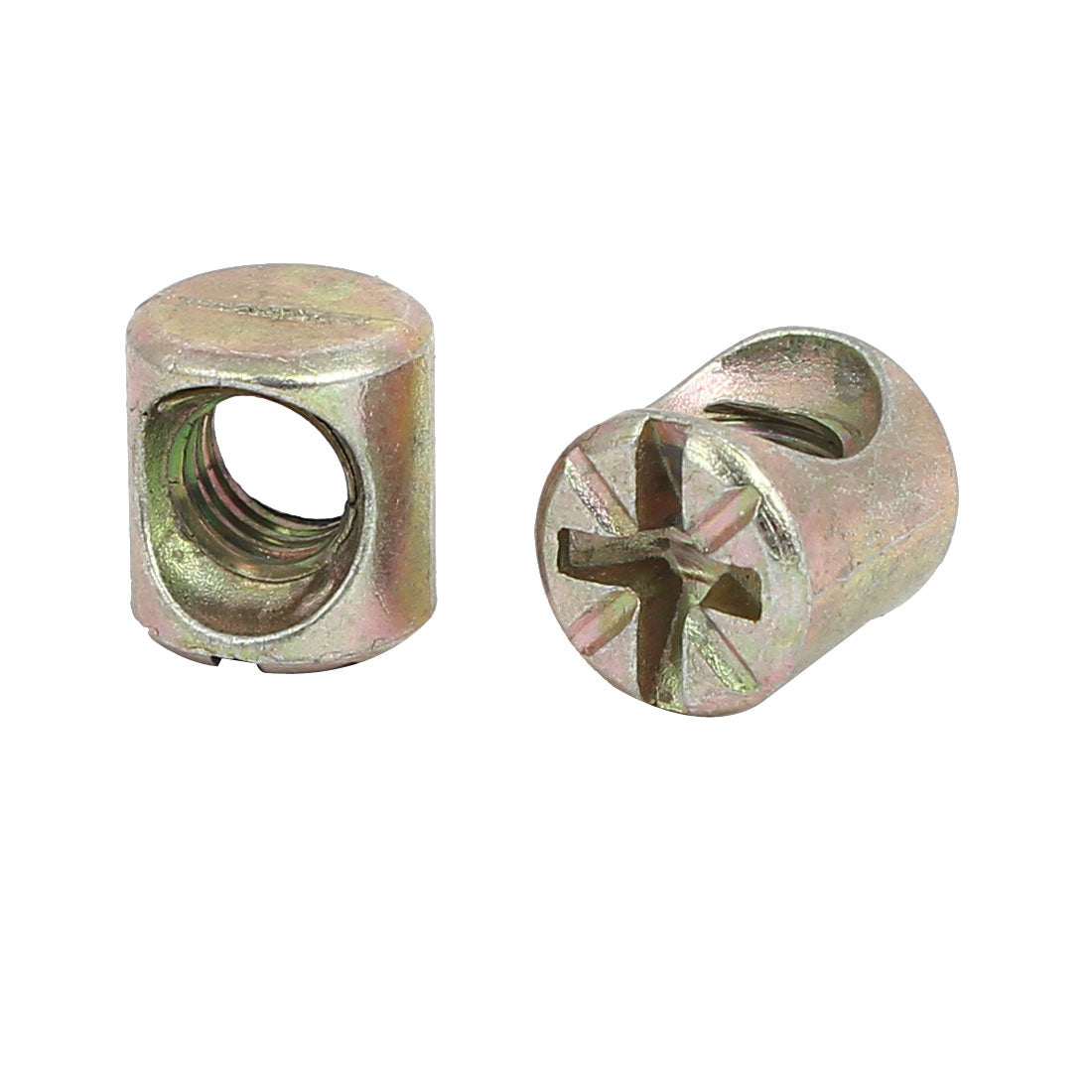 Harfington M6 x 10mm Cross Dowel Slotted Bucket Nuts 50PCS for Furniture Bed Chair