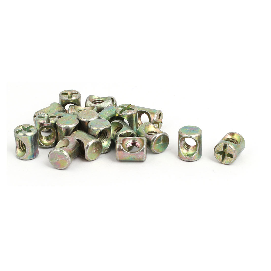 Harfington M6 x 12mm Cross Dowel Slotted Barrel Nuts 20PCS for Furniture Chair