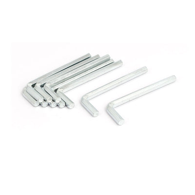 Harfington 5mm Hex Key L-Shape Internal Hexagon Metal Wrenches Silver Tone 10 Pcs