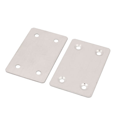 Harfington Metal Rectangle 4 Holes Flat Mending Repair Plates Brackets Fasteners 5pcs