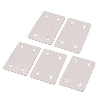 Harfington Metal Rectangle 4 Holes Flat Mending Repair Plates Brackets Fasteners 5pcs