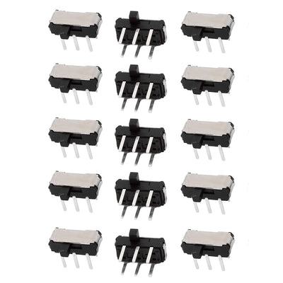 Harfington 15pcs 2 Position 6P DPDT SMT Surface Mounted Devices Self Locking Mini Power Slide Switch 9x5x6mm