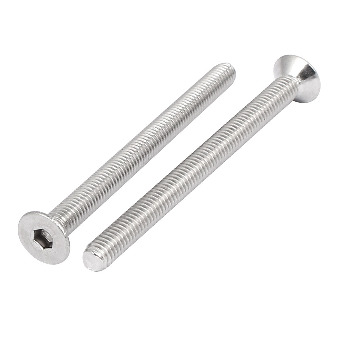 Harfington M6x75mm 304 Stainless Steel Flat Head Hex Socket Cap Screws DIN7991 10pcs