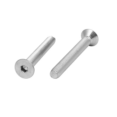 Harfington M8x60mm 304 Stainless Steel Flat Head Hex Socket Cap Screws DIN7991 10pcs