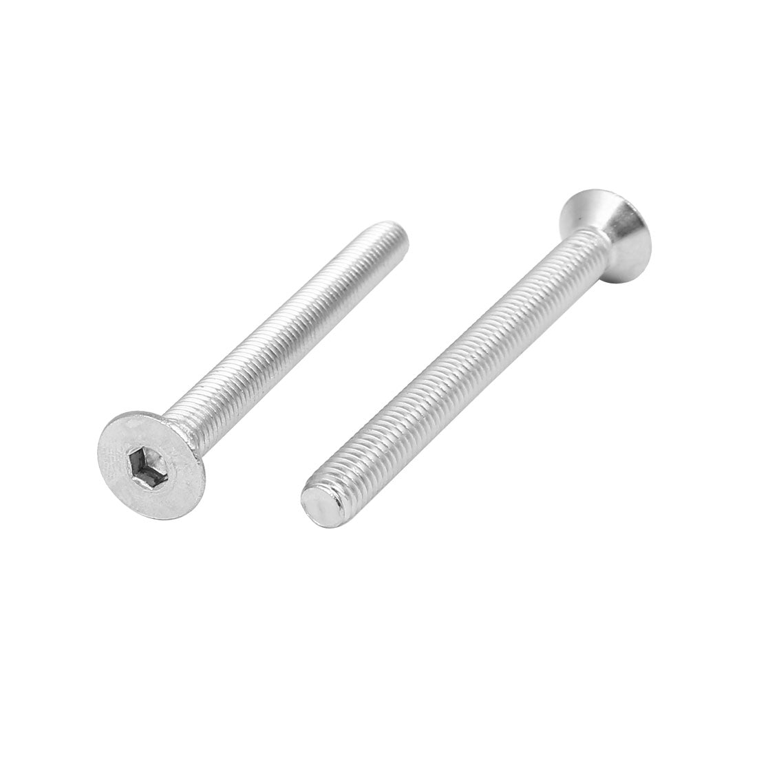 Harfington M8x80mm 304 Stainless Steel Flat Head Hex Socket Cap Screws DIN7991 5pcs