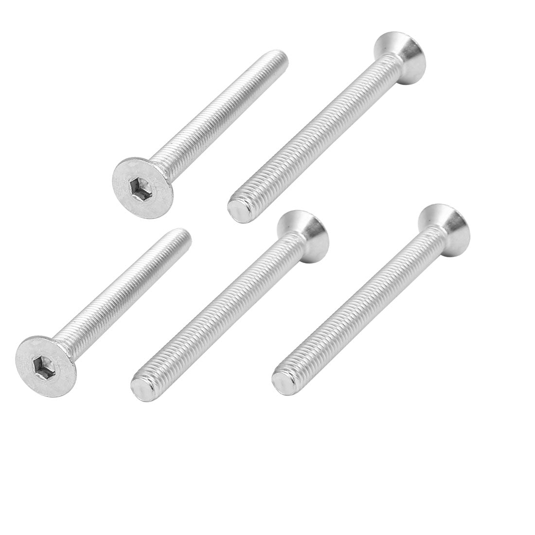 Harfington M8x80mm 304 Stainless Steel Flat Head Hex Socket Cap Screws DIN7991 5pcs