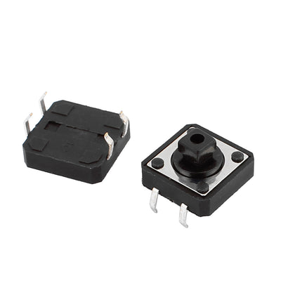Harfington 15Pcs 12mmx12mmx7.3mm Panel PCB Momentary Tactile Tact Push Button Switch 4 Pin DIP