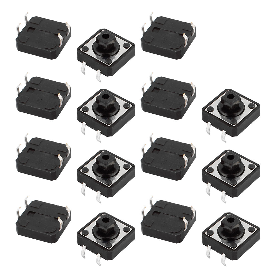 Harfington 15Pcs 12mmx12mmx7.3mm Panel PCB Momentary Tactile Tact Push Button Switch 4 Pin DIP