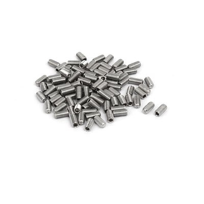 Harfington M3x6mm 316 Stainless Steel Hex Socket Cup Point Grub Set Screws 100pcs