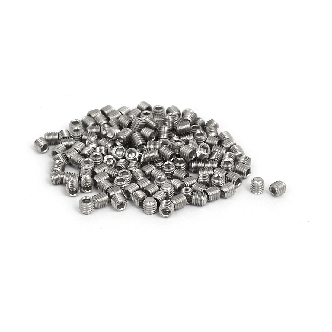 Harfington M3x3mm 316 Stainless Steel Hex Socket Cup Point Grub Set Screws 100pcs