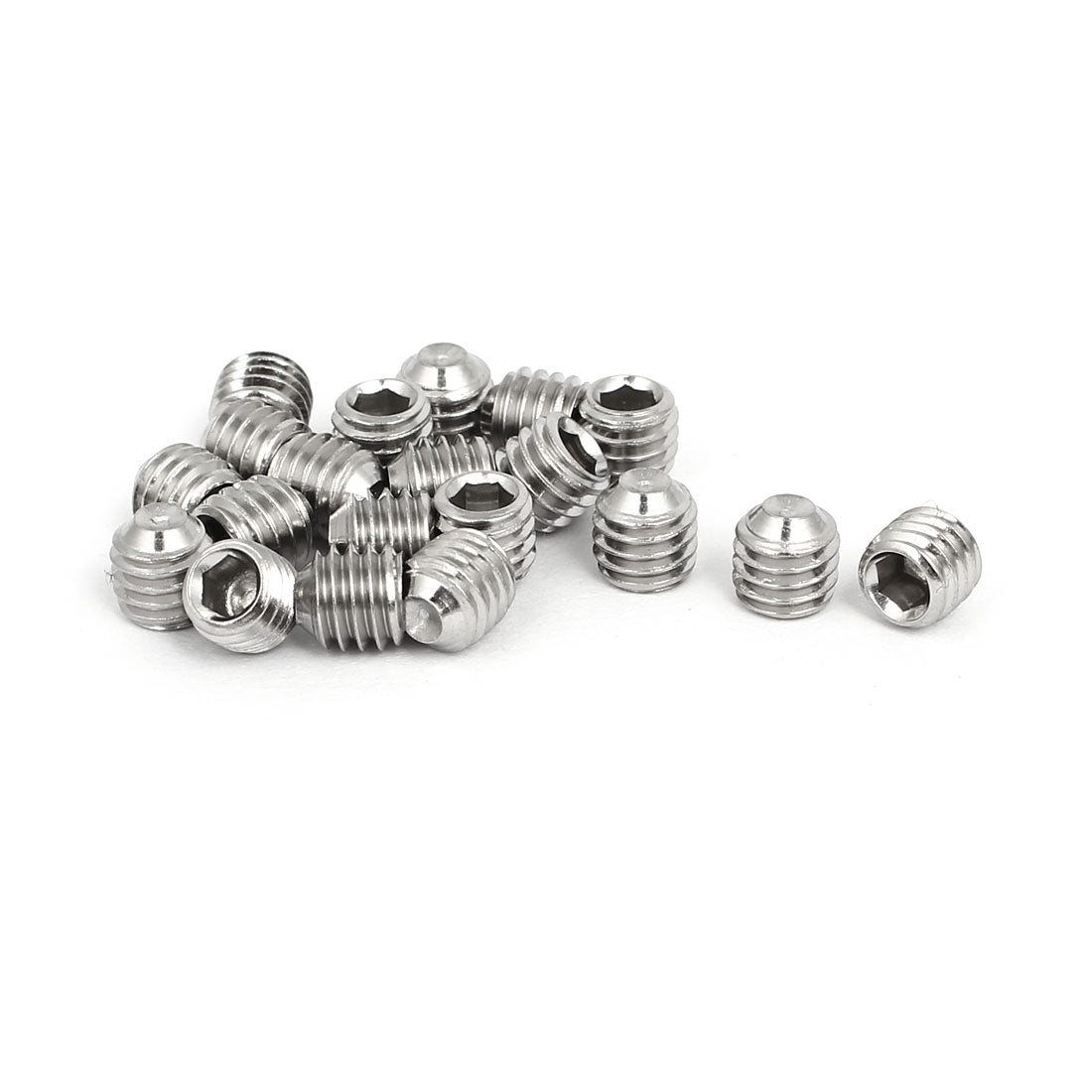 Harfington M6x6mm 316 Stainless Steel Hex Socket Cup Point Grub Set Screws 20pcs