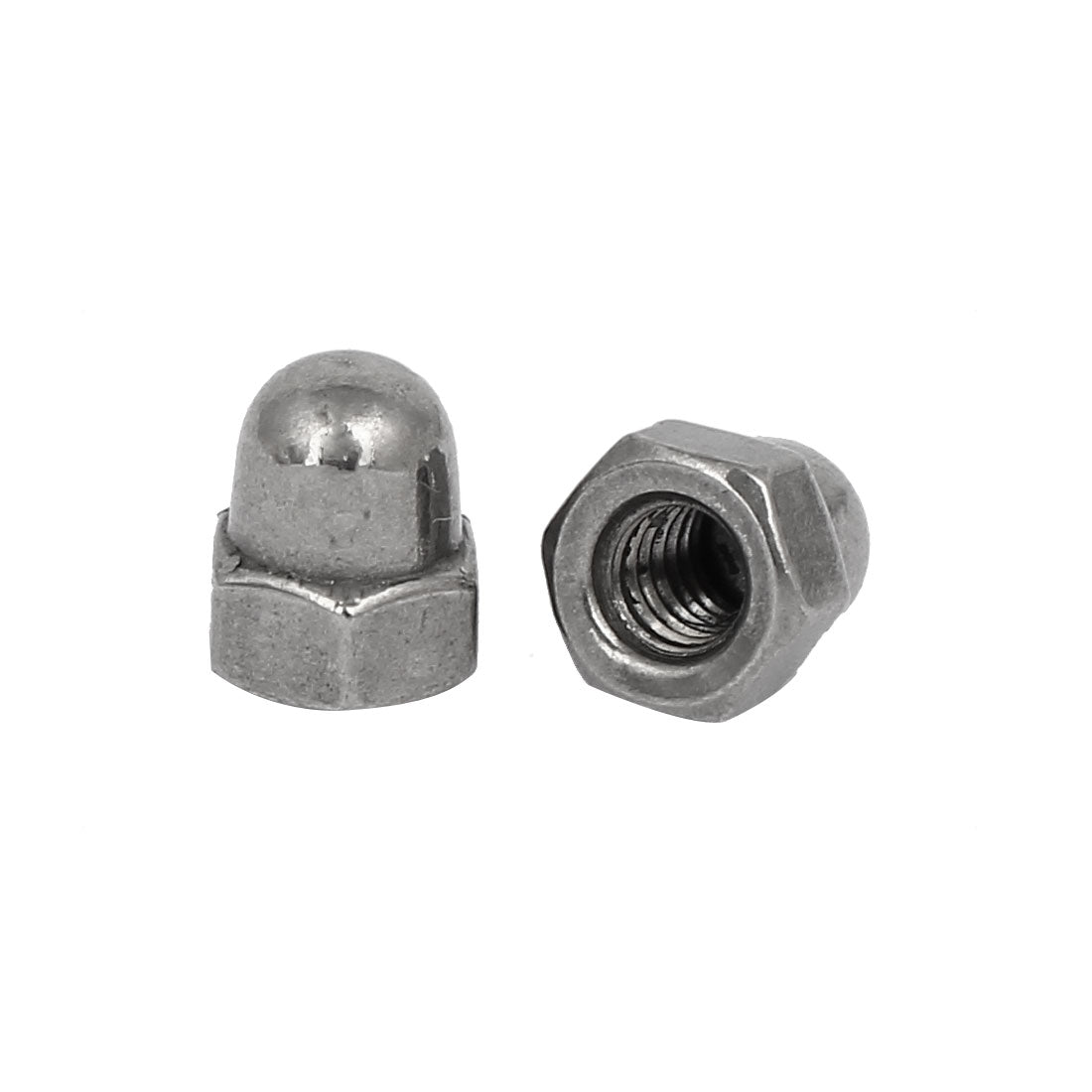 Harfington M4 Thread Dia 316 Stainless Steel Dome Head Cap Acorn Hex Nut Silver Tone 10pcs