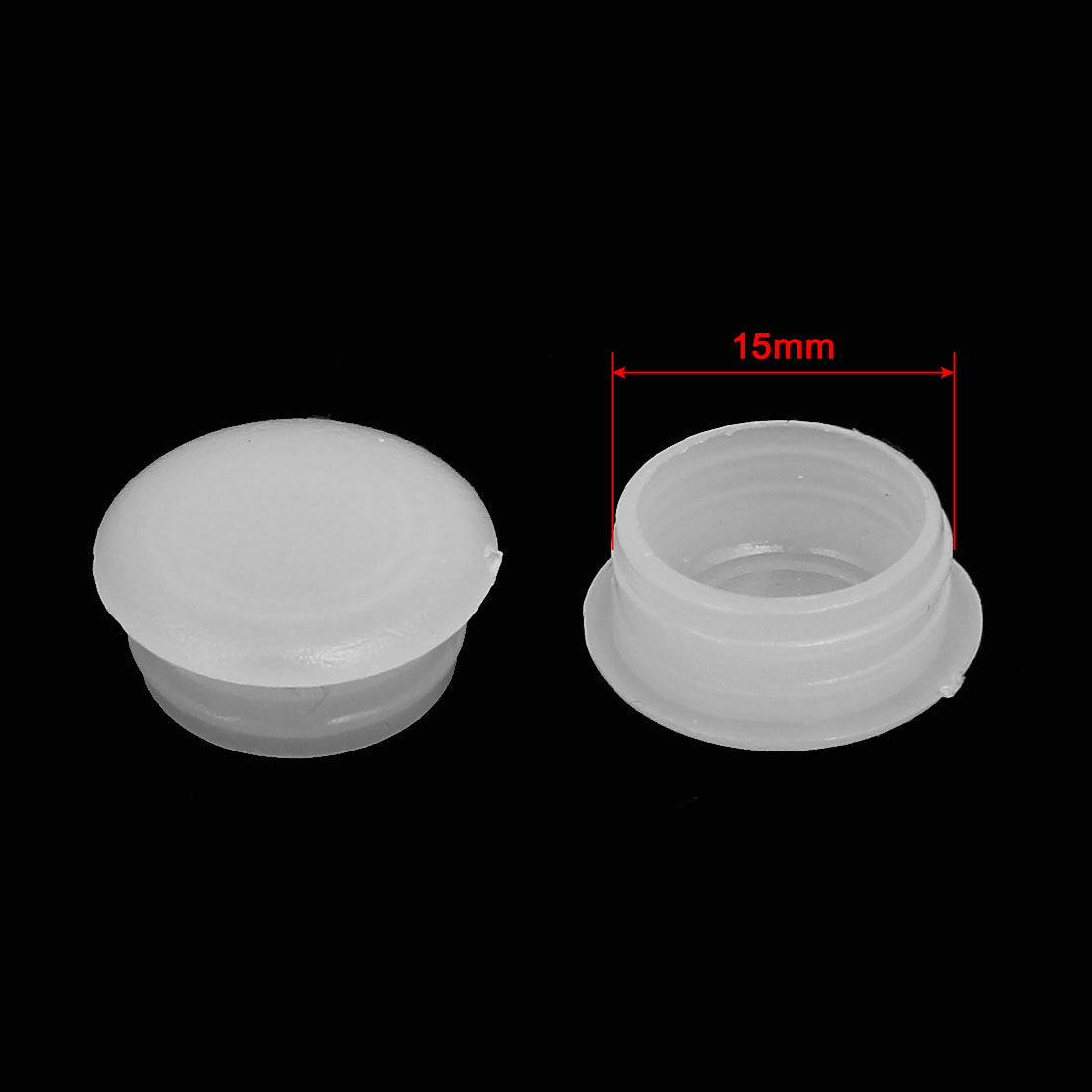 Harfington 15mm Dia Plastic Thread Design Screw Cap Covers Hole Lids White 20pcs