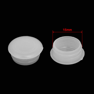 Harfington 15mm Dia Plastic Thread Design Screw Cap Covers Hole Lids White 20pcs