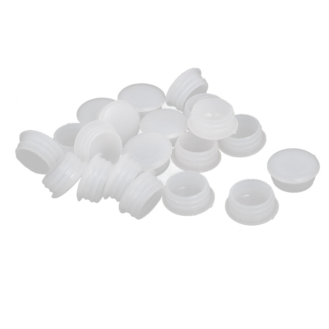 Harfington 15mm Dia Plastic Thread Design Screw Cap Covers Hole Lids White 20pcs