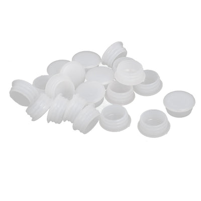 Harfington 15mm Dia Plastic Thread Design Screw Cap Covers Hole Lids White 20pcs