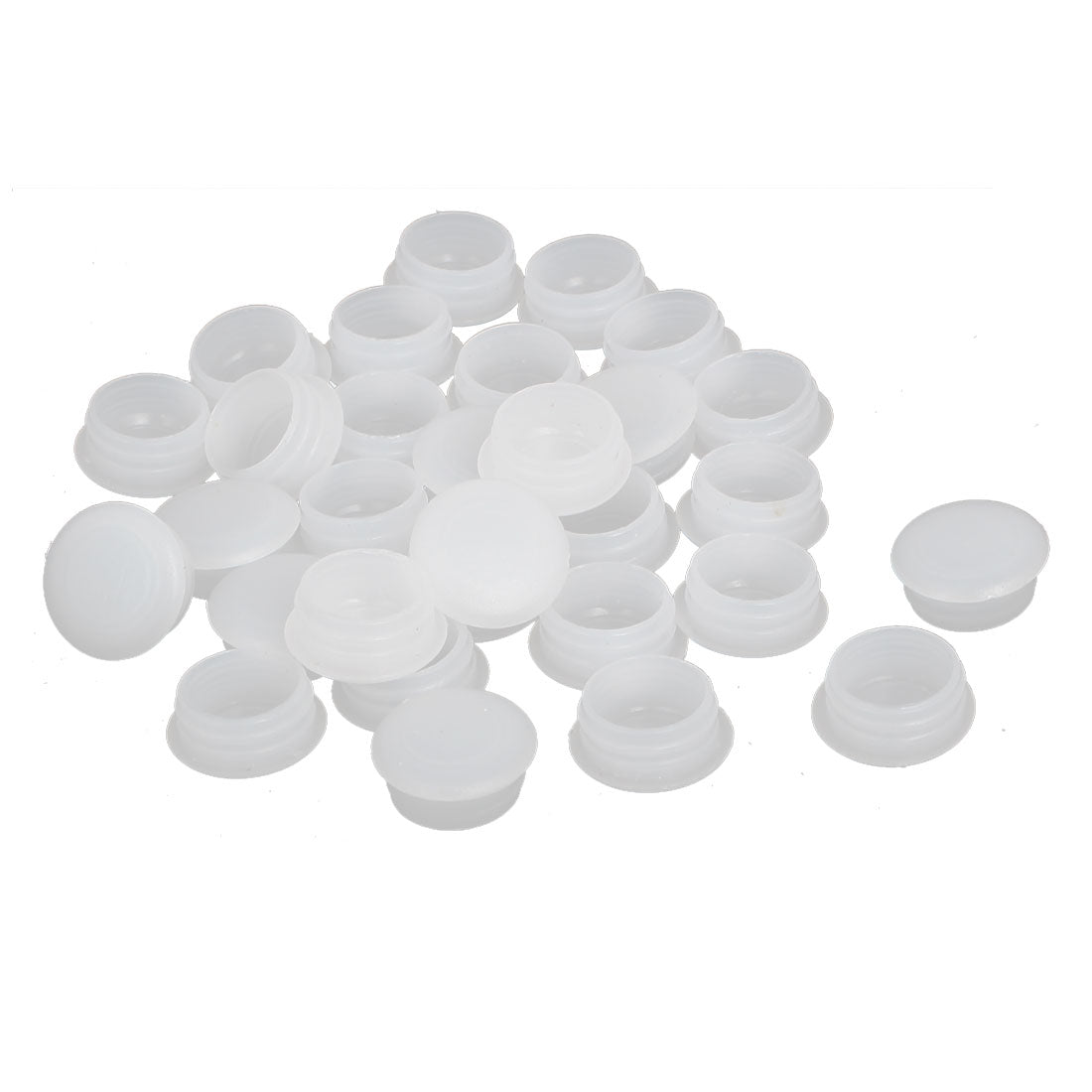 Harfington 15mm Dia Plastic Round Flush Mounted Tube Insert Hole Covers White 30pcs