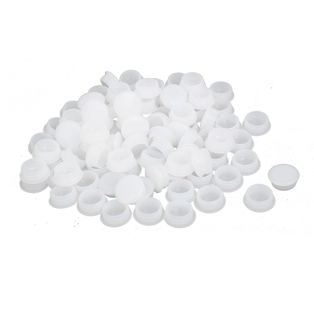 Harfington 15mm Thread Dia Plastic  Design Screw Cap Covers Hole Lids White 100pcs