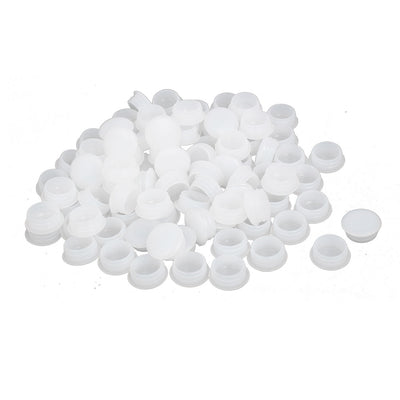 Harfington 15mm Thread Dia Plastic  Design Screw Cap Covers Hole Lids White 100pcs
