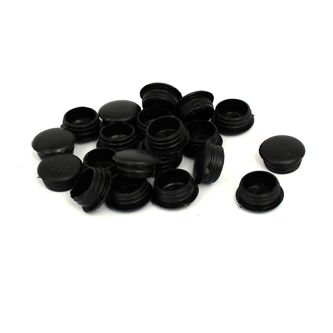 Harfington 15mm Dia Plastic Thread Design Screw Cap Covers Hole Lids Black 20pcs