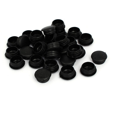 Harfington 15mm Dia Plastic Thread Design Screw Cap Covers Hole Lids Black 30pcs