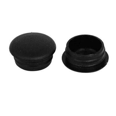 Harfington 15mm Dia Plastic Thread Design Screw Cap Covers Hole Lids Black 50pcs