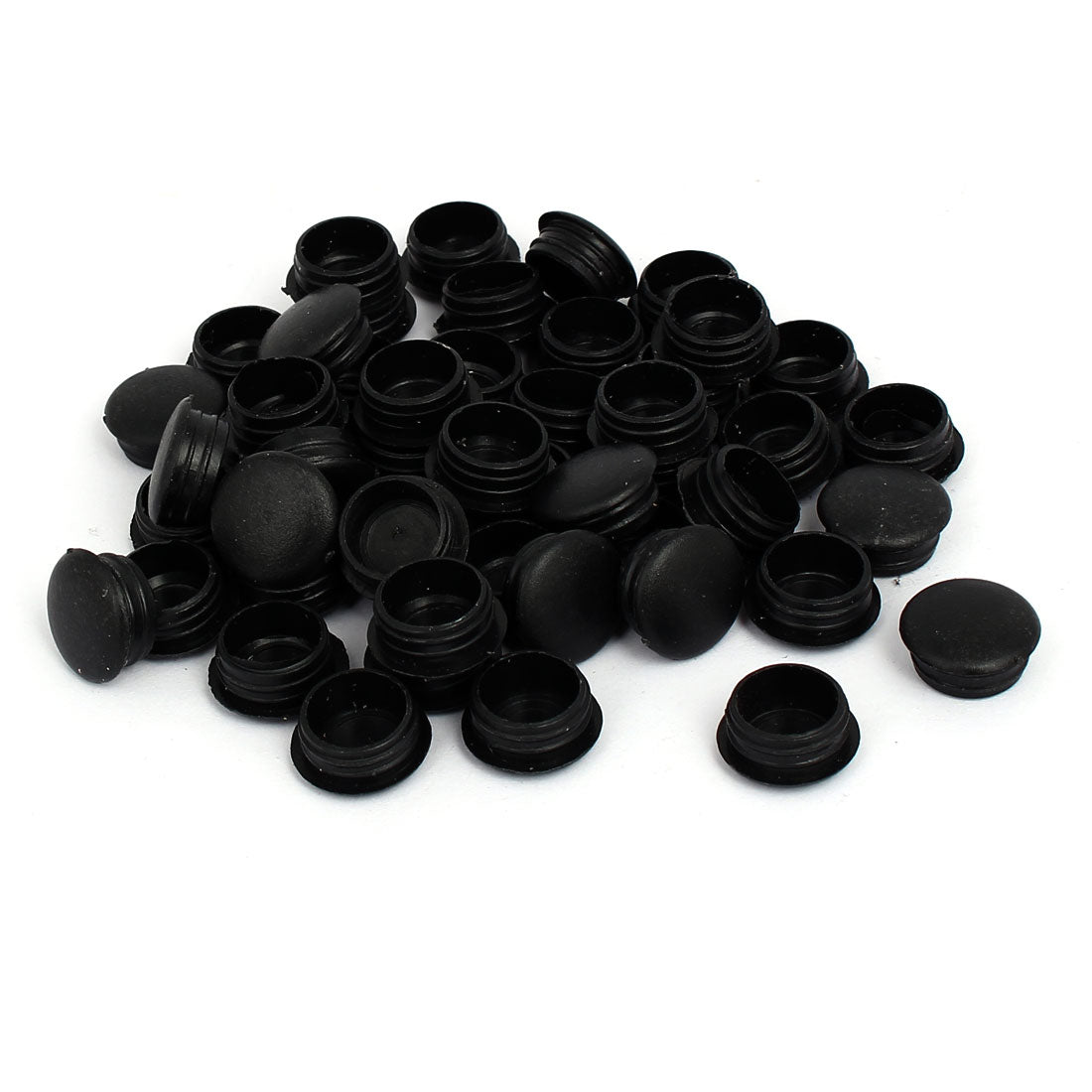 Harfington 15mm Dia Plastic Thread Design Screw Cap Covers Hole Lids Black 50pcs