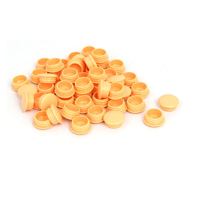 Harfington 15mm Dia Plastic Thread Design Screw Cap Covers Hole Lids Orange 50pcs