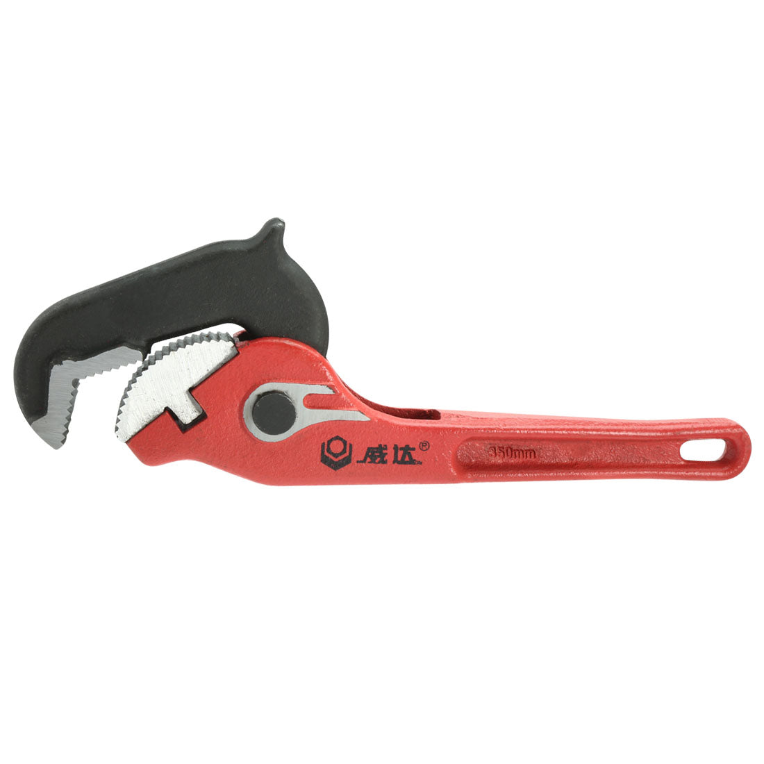 Harfington 14-inch Chrome Alum Steel Hook Jaw Rapid Grip Pipe Wrench Red
