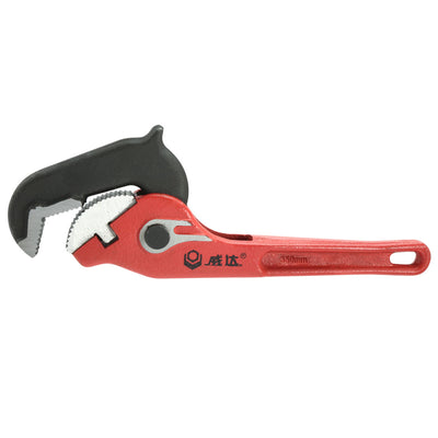 Harfington 14-inch Chrome Alum Steel Hook Jaw Rapid Grip Pipe Wrench Red