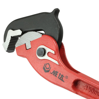 Harfington 14-inch Chrome Alum Steel Hook Jaw Rapid Grip Pipe Wrench Red