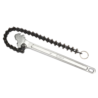 Harfington 15-inch Carbon Steel Crescent Chain Wrench Pipe Fitting Tool