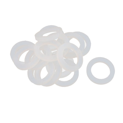 Harfington 15pcs 16mm x 24mm x 3mm Silicone O Ring Seal Gaskets White for Pipe Tube Hose