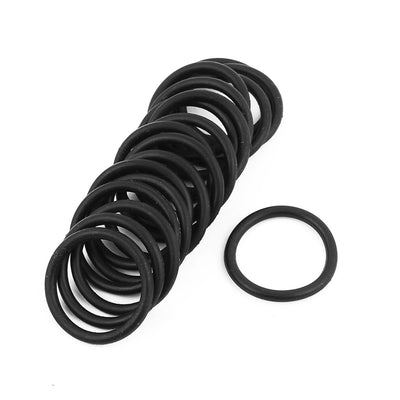 Harfington 18pcs 19mmx1.9mm Nitrile Butadiene Rubber O Ring Oil Sealing Ring Gasket Black