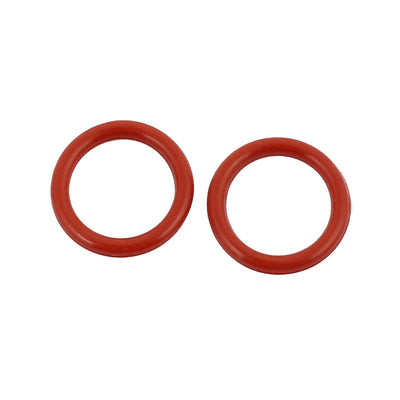 Harfington 15pcs 14mmx1.9mm Heat Resistant Silicone O Ring Oil Sealing Ring Gasket Red