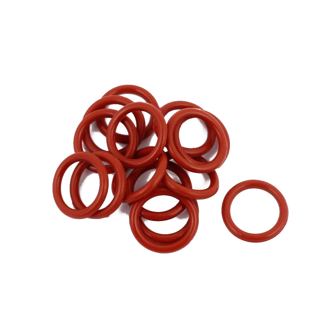 Harfington 15pcs 14mmx1.9mm Heat Resistant Silicone O Ring Oil Sealing Ring Gasket Red