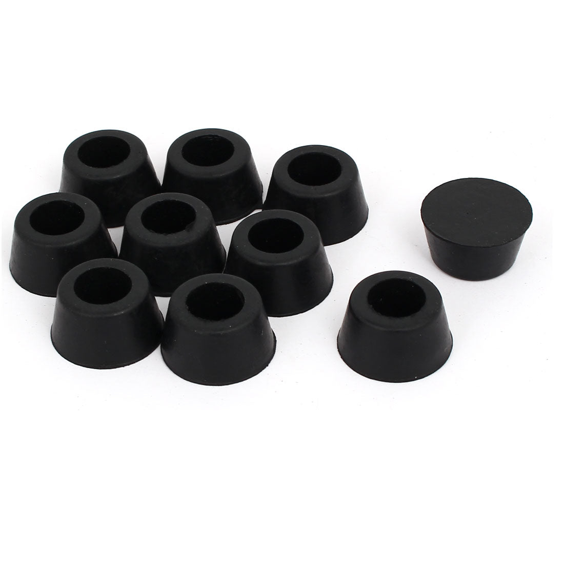 Harfington 15mm Inner Dia Rubber Table Chair Leg Foot Covers Floor Protector Black 10pcs