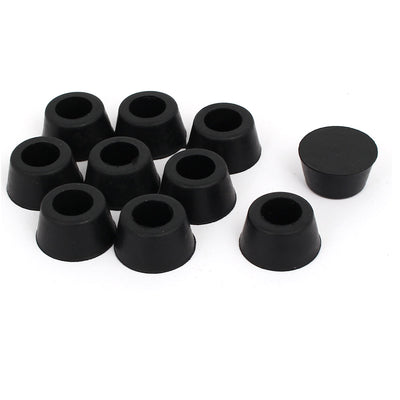 Harfington 15mm Inner Dia Rubber Table Chair Leg Foot Covers Floor Protector Black 10pcs
