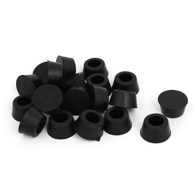 Harfington 15mm Inner Dia Rubber Table Chair Leg Foot Covers Floor Protector Black 20pcs