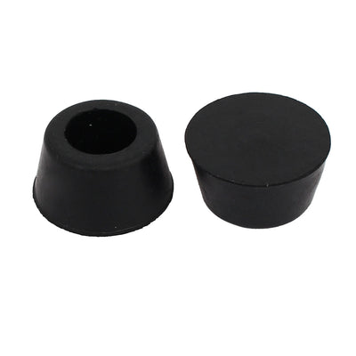 Harfington 15mm Inner Dia Rubber Table Chair Leg Foot Covers Floor Protector Black 50pcs