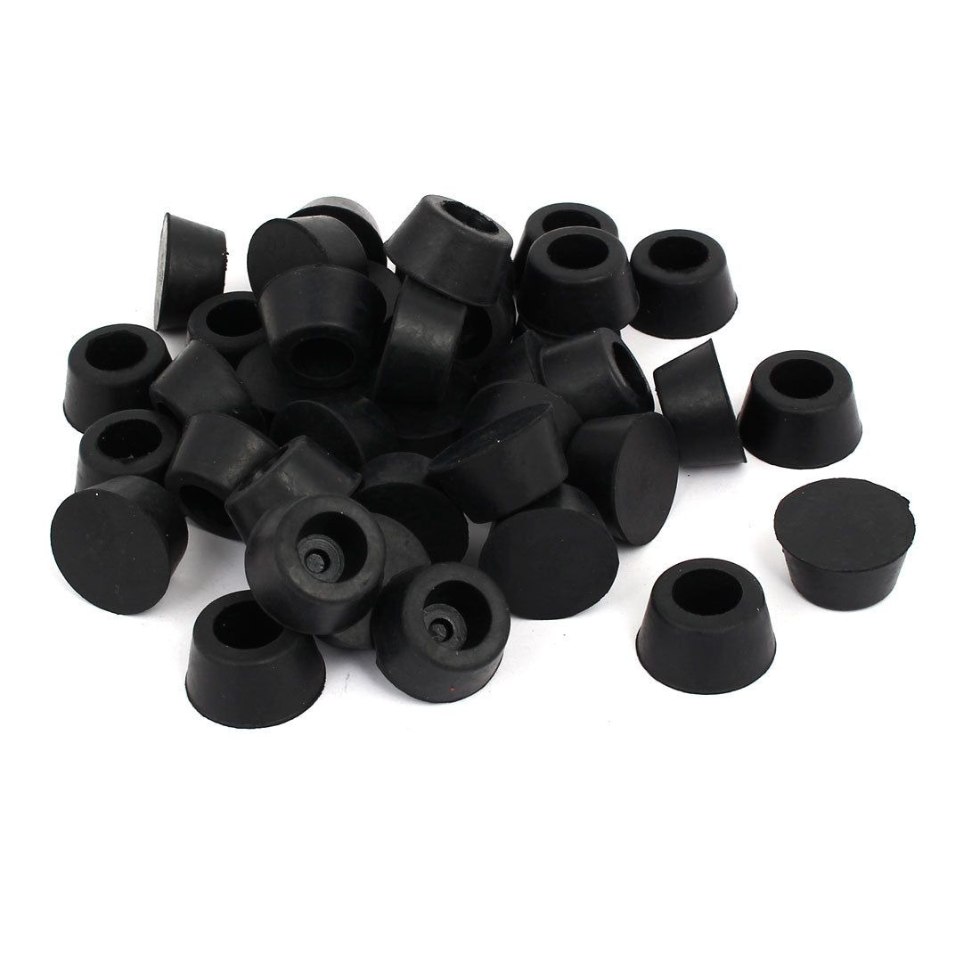 Harfington 15mm Inner Dia Rubber Table Chair Leg Foot Covers Floor Protector Black 50pcs