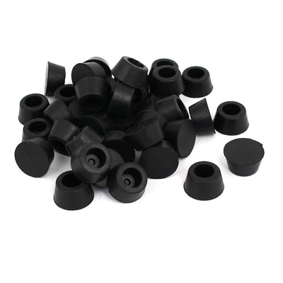 Harfington 15mm Inner Dia Rubber Table Chair Leg Foot Covers Floor Protector Black 50pcs