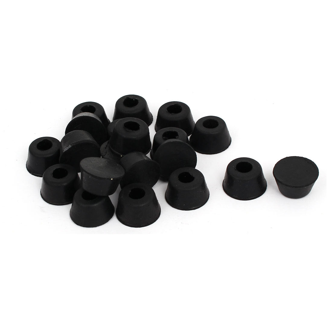 Harfington 14 x 18 x 10mm Rubber Table Chair Leg Foot Covers Floor Protector Black 20pcs