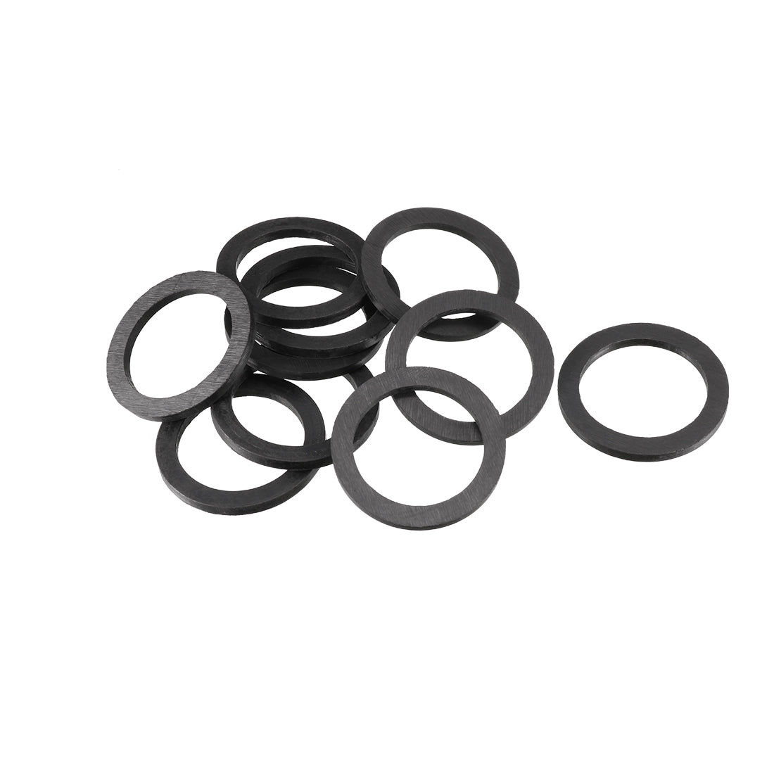 Harfington Rubber Round Flat Washer Assortment Size Flat Washers, Black Pack of 10
