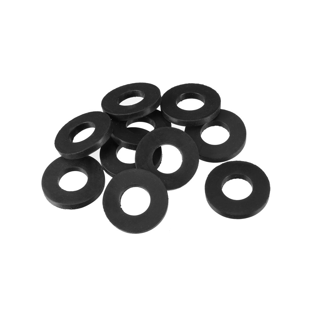 Harfington Rubber Round Flat Washer Assortment Size Flat Washers, Black Pack of 10